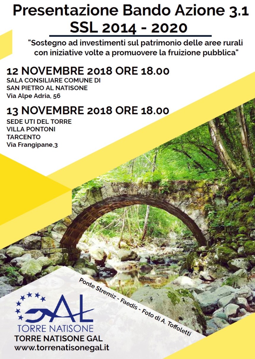 locandina incontri presentazione bando azione 3.1